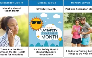 Images and graphics for July 2024 health awareness days