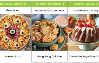 Recipe images for 2025 national food days