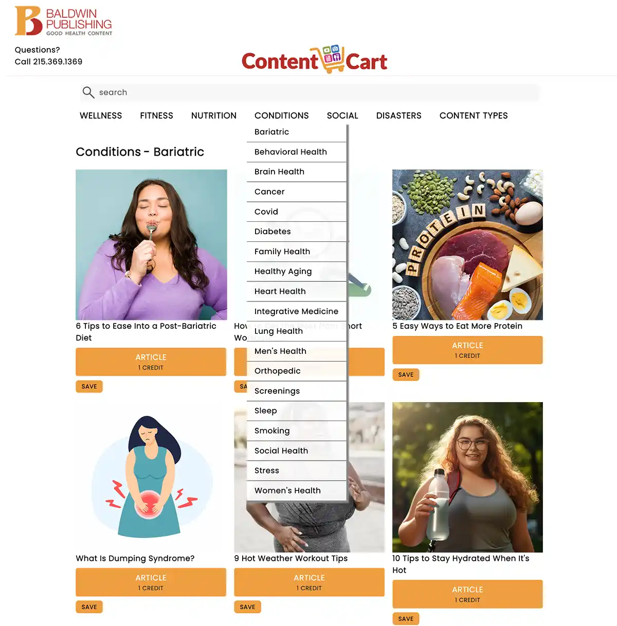 Content Cart Display in Action